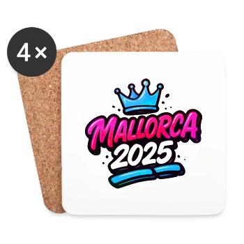Mallorca 2025 Krone - Untersetzer (4er-Set) - Weiß - Vorne