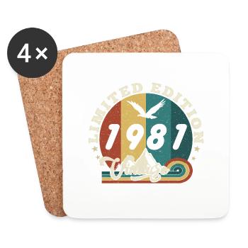 Vintage 1982 Retro - Best Seller - Coasters (set of 4) - white - Front