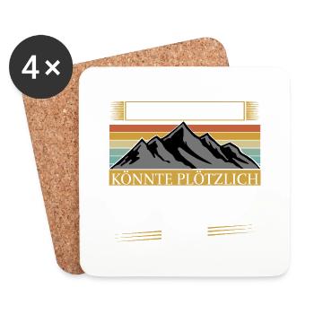 Erzgebirge warnung - Untersetzer (4er-Set) - Weiß - Vorne