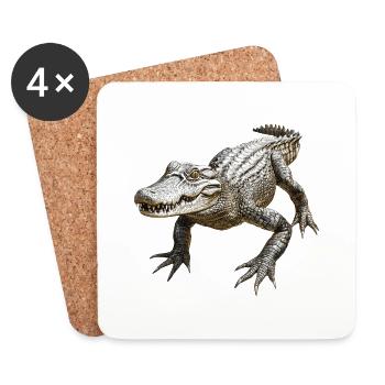 Crocodile - Dessous de verre (lot de 4) - blanc - Devant