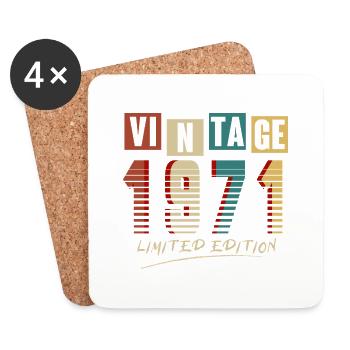 Vintage 1971 : Edition Limitée - 54e anniversaire. - Dessous de verre (lot de 4) - blanc - Devant