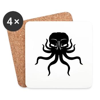 Oktopus Kraken Tintenfisch Alien Außerirdischer - Untersetzer (4er-Set) - Weiß - Vorne