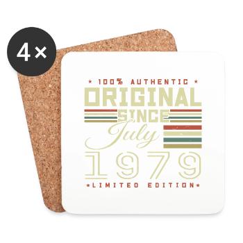 Juillet 1979 Anniversaire Juillet 1979 July 1979 - Dessous de verre (lot de 4) - blanc - Devant