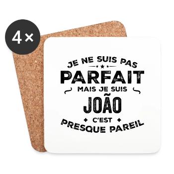 João – Un Prénom, Une Légende Drôle et Fière - Dessous de verre (lot de 4) - blanc - Devant