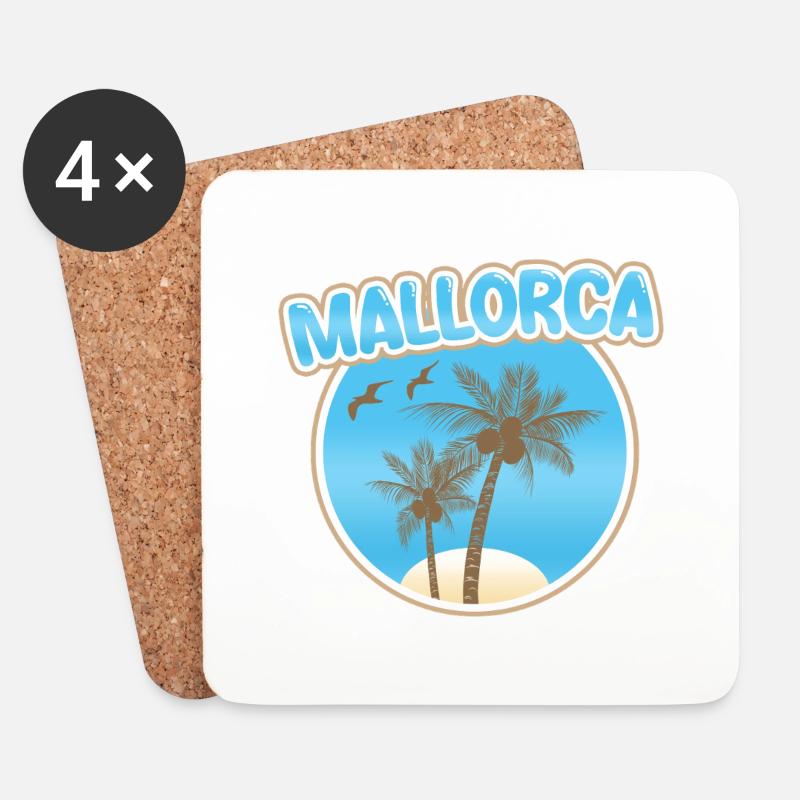 Mallorca - Untersetzer (4er-Set) - Weiß