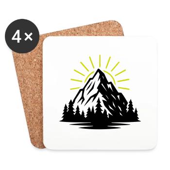 Berg Natur Sonne - Untersetzer (4er-Set) - Weiß - Vorne