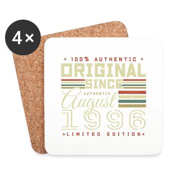 Août 1996 Retro Août 1996 Août 1996 Anniversaire - Dessous de verre (lot de 4) - blanc - Devant