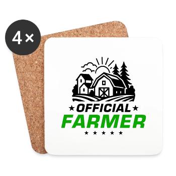 Farmer Landwirt Bauernhof - Untersetzer (4er-Set) - Weiß - Vorne