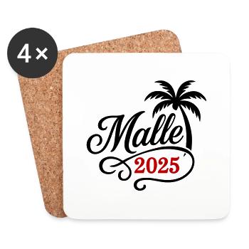 Malle 2025 Palme - Untersetzer (4er-Set) - Weiß - Vorne