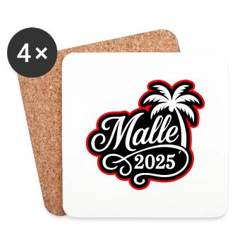 Malle 2025 Palme - Untersetzer (4er-Set) - Weiß - Vorne