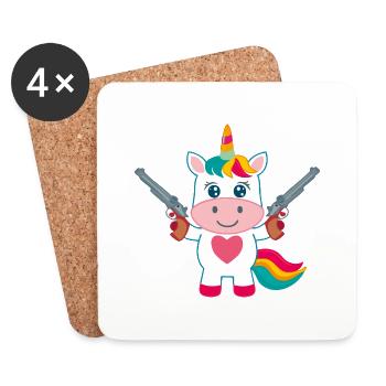 Baby Unicorn Protector - Coasters (set of 4) - white - Front