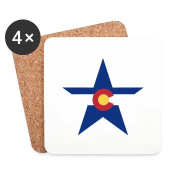 Colorado Fan T-Shirt – Mountains & Adventure - Coasters (set of 4) - white - Front
