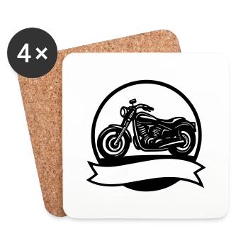 Vintage motorcycle - Coasters (set of 4) - white - Front