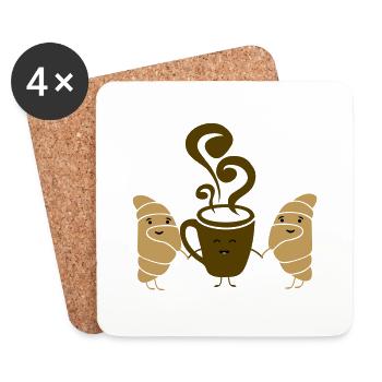 croissant kaffee - Untersetzer (4er-Set) - Weiß - Vorne