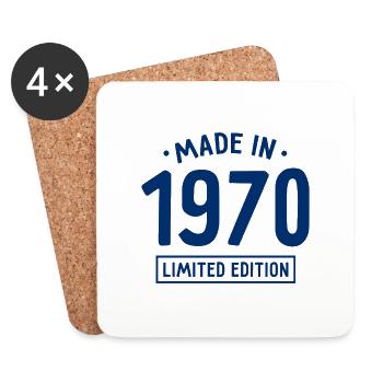 Made in 1970 - Limited Edition - Year of birth - Coasters (set of 4) - white - Front
