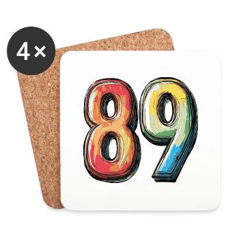 89 Number Comic - Coasters (set of 4) - white - Front