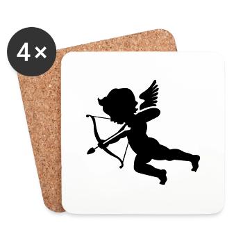 Cupidon 1 - Dessous de verre (lot de 4) - blanc - Devant