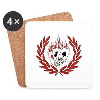 Poker number1 - Coasters (set of 4) - white - Front