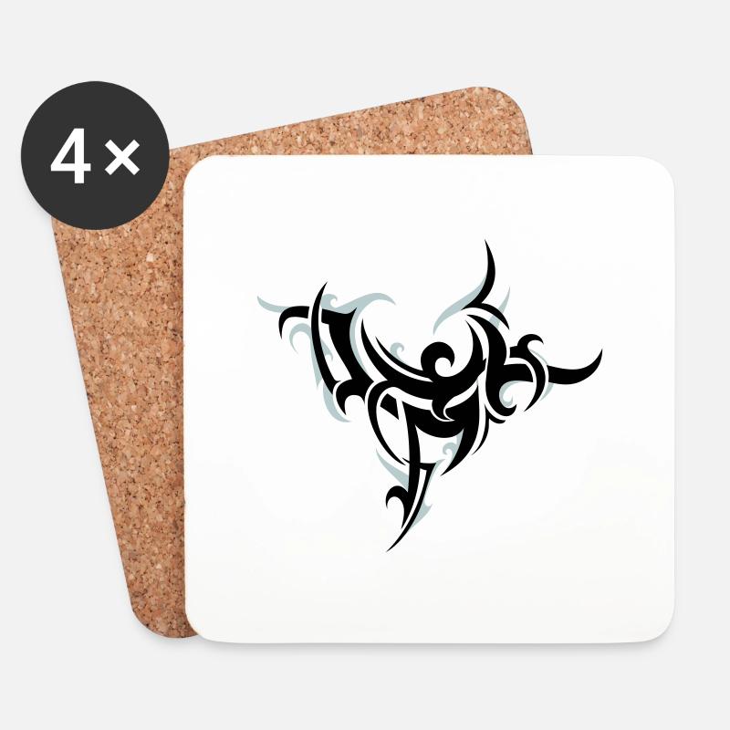 Tribal 2 - Untersetzer (4er-Set) - Weiß