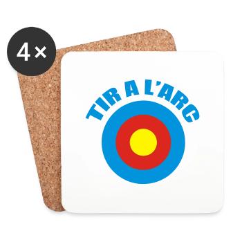 Tir à l'arc - Dessous de verre (lot de 4) - blanc - Devant