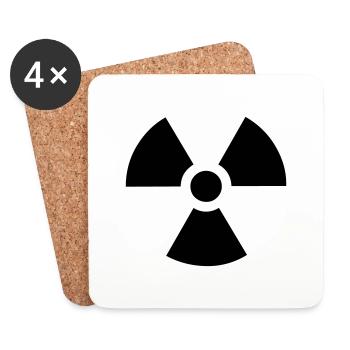 Atom - radioaktiv - Untersetzer (4er-Set) - Weiß - Vorne