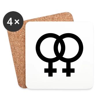 Lesbian - Coasters (set of 4) - white - Front