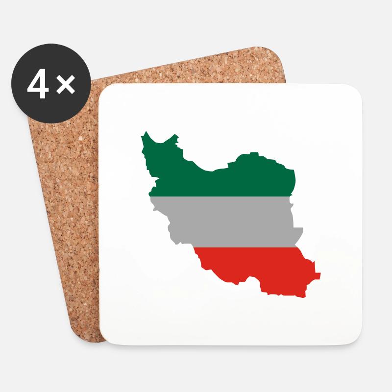 iran_flagg - Untersetzer (4er-Set) - Weiß