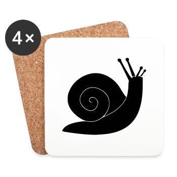schnecke - Untersetzer (4er-Set) - Weiß - Vorne