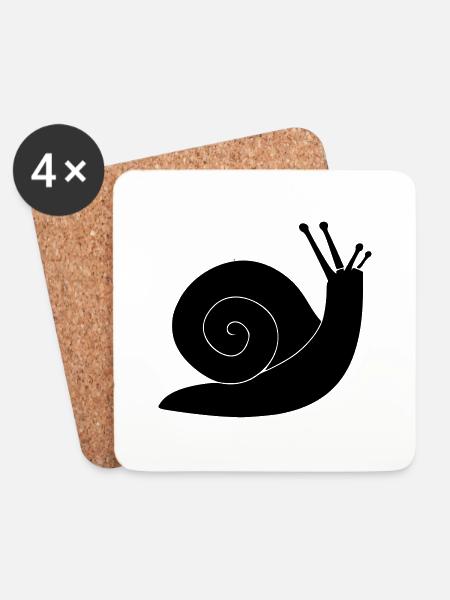 schnecke - Untersetzer (4er-Set) - Weiß