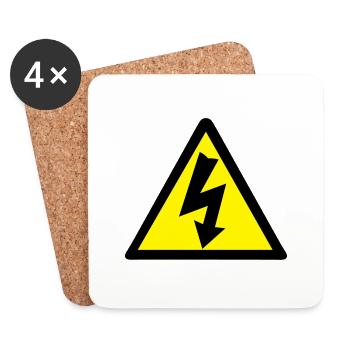 Strom Warnung - Untersetzer (4er-Set) - Weiß - Vorne