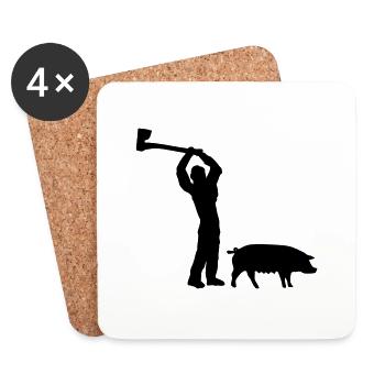 h1n1 butcher - Coasters (set of 4) - white - Front