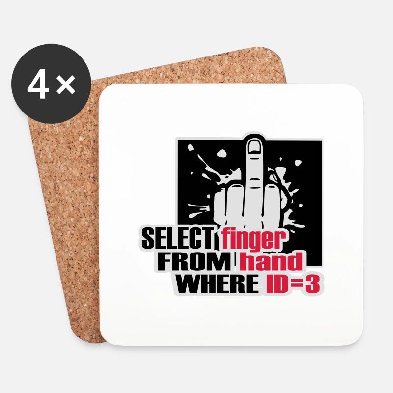 SELECT finger FROM hand - Untersetzer (4er-Set) - Weiß