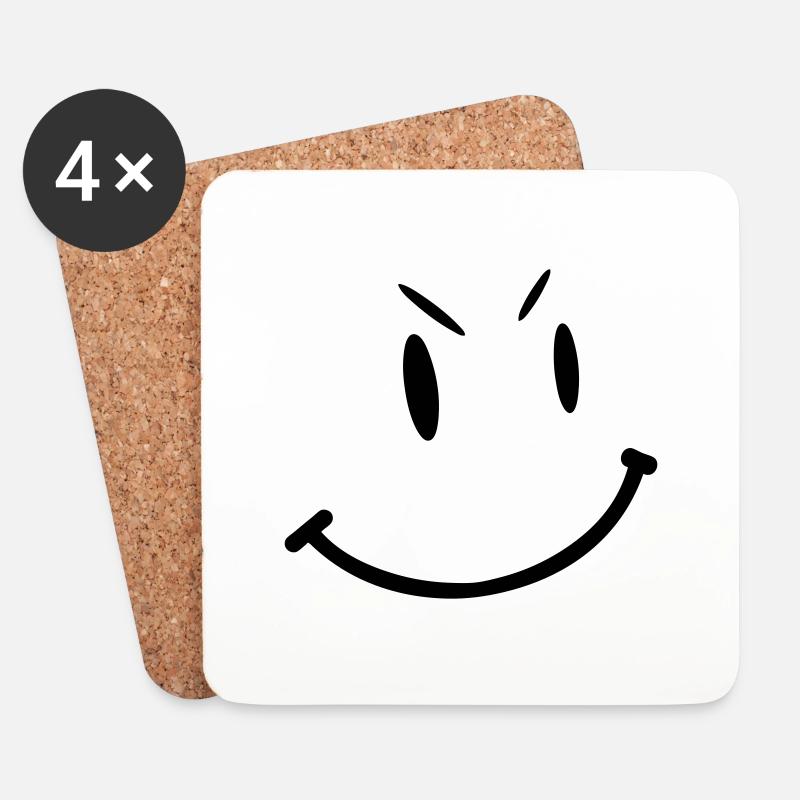 smily - Untersetzer (4er-Set) - Weiß