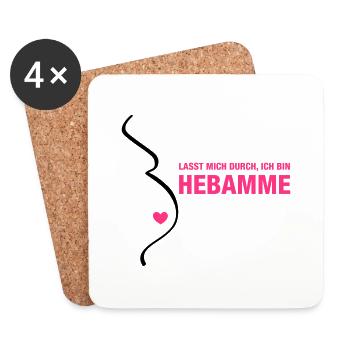Hebamme - Untersetzer (4er-Set) - Weiß - Vorne