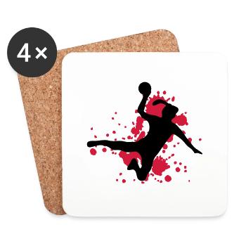 frauen handball Sprungwurf - Untersetzer (4er-Set) - Weiß - Vorne