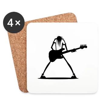 Skinny Bassman - Untersetzer (4er-Set) - Weiß - Vorne