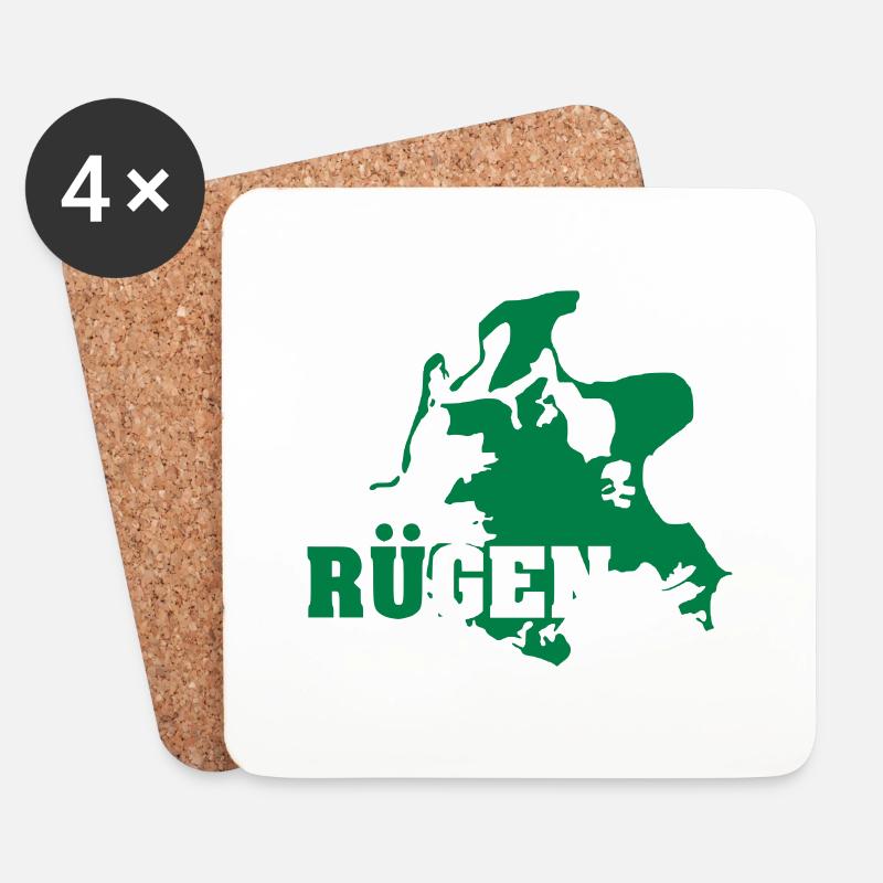 Rügen - Untersetzer (4er-Set) - Weiß