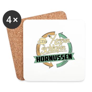 Sport Design Hornussen RAHMENLOS Geschenk Hobby - Untersetzer (4er-Set) - Weiß - Vorne