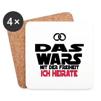 das wars ich heirate - Untersetzer (4er-Set) - Weiß - Vorne