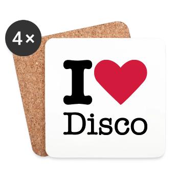 J'aime Disco - Dessous de verre (lot de 4) - blanc - Devant