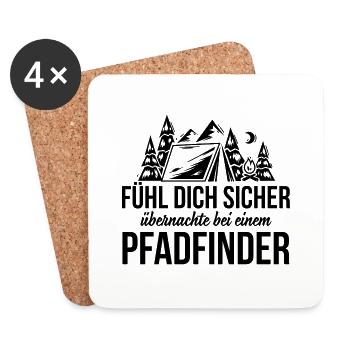 Fühl dich sicher mit einem Pfadfinder - Untersetzer (4er-Set) - Weiß - Vorne