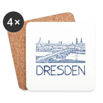 Kulizeichnung Dresden - Coasters (set of 4) - white - Front