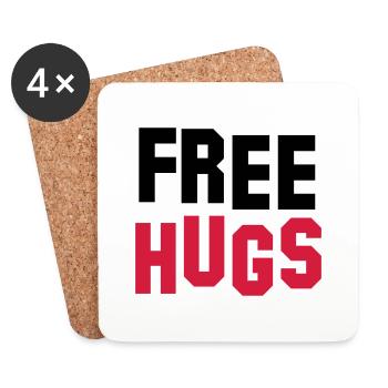 free hugs - Dessous de verre (lot de 4) - blanc - Devant