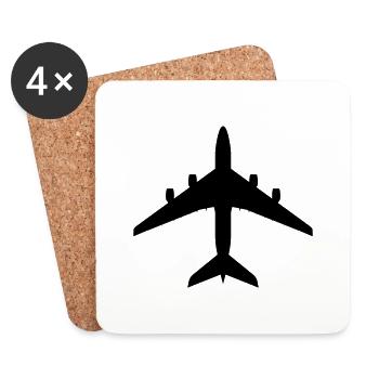 airplane - Untersetzer (4er-Set) - Weiß - Vorne