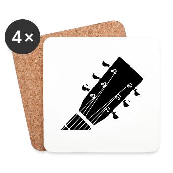 Guitar Head - Dessous de verre (lot de 4) - blanc - Devant