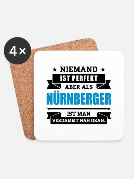 Funshirt Nürnberger - Untersetzer (4er-Set) - Weiß