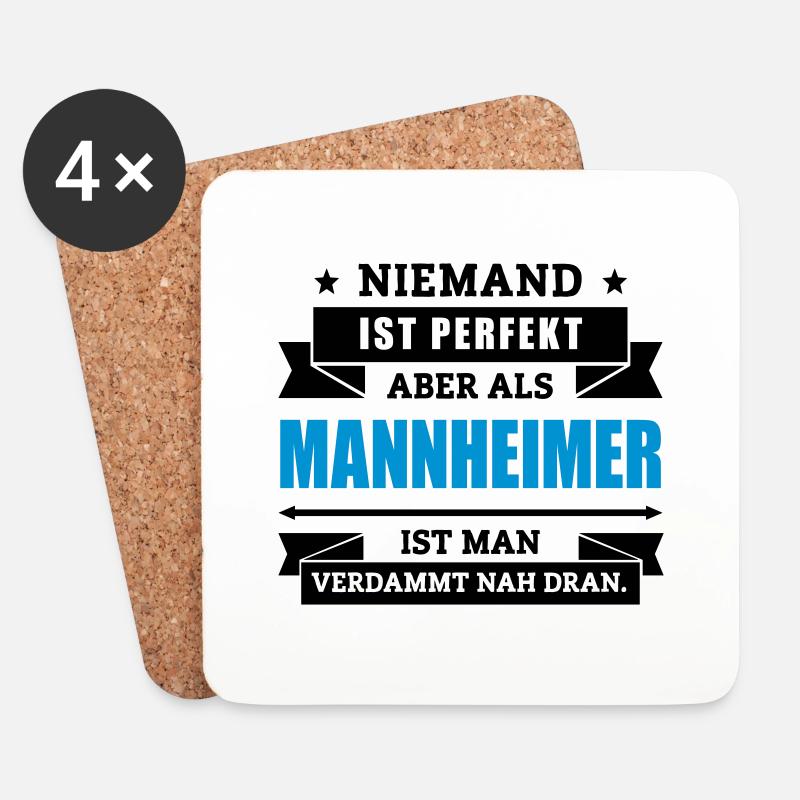 Funshirt Mannheimer - Untersetzer (4er-Set) - Weiß