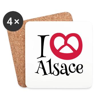i love alsace - Dessous de verre (lot de 4) - blanc - Devant