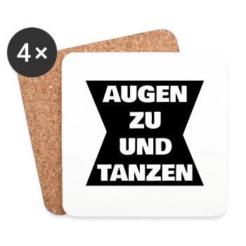Augen zu und tanzen Club Techno Musik - Untersetzer (4er-Set) - Weiß - Vorne