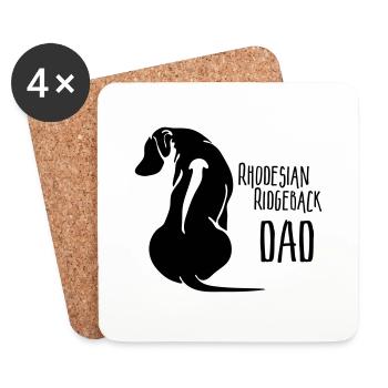 Rhodesian Ridgeback Papa - Dessous de verre (lot de 4) - blanc - Devant